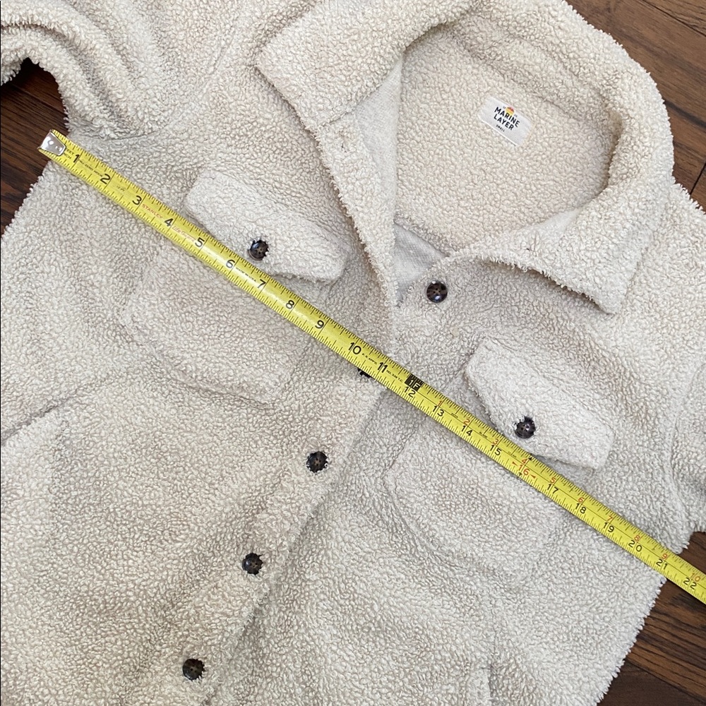 Marine Layer Eden Sherpa Overshirt, ivory cream, size S - Picture 10 of 16